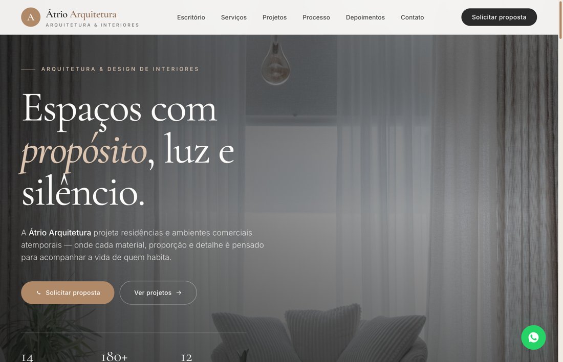 Prévia do site Átrio Arquitetura