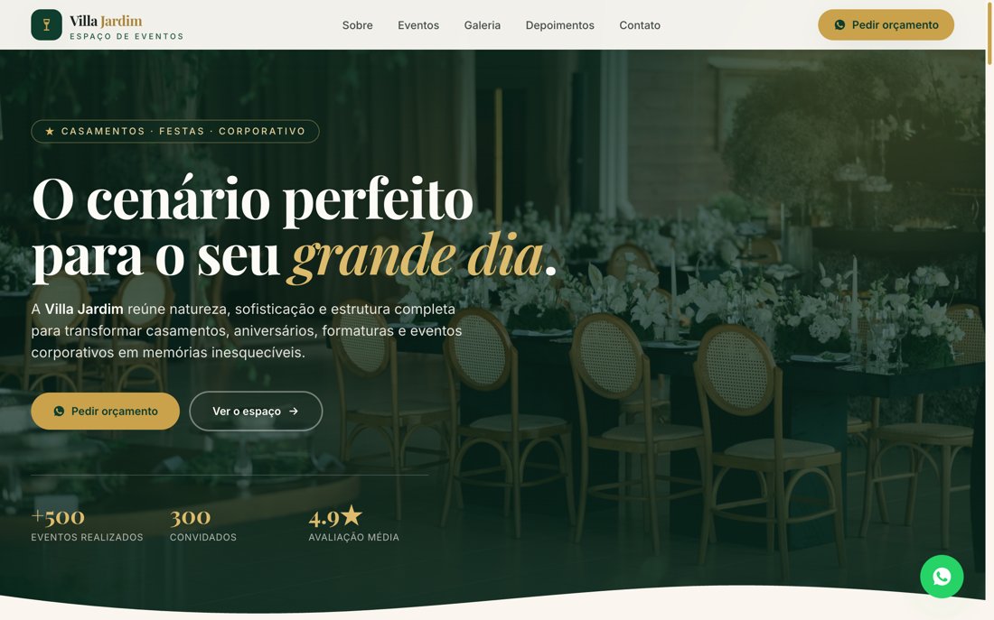 Prévia do site Villa Jardim Espaço de Eventos