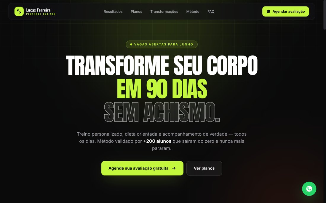 Prévia do site Lucas Ferreira Personal